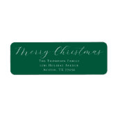 Merry Christmas Evergreen Return Address Label (Voorkant)