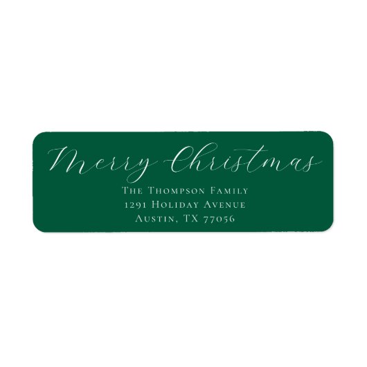 Merry Christmas Evergreen Return Address Label (Voorkant)