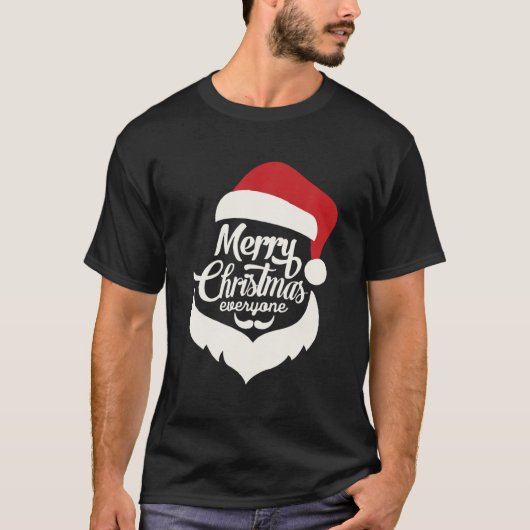 Merry Christmas Everyone Red Santa Hat T-shirt (Voorkant)
