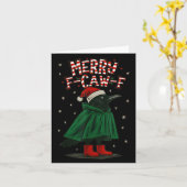 Merry Christmas F-caw-f Crow Santa Black Bird Xmas Kaart (Gele Bloem)