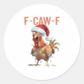 Merry Christmas F Caw F Retro Cool Design Ronde Sticker (Voorkant)