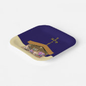 Merry Christmas Fabric Font Cross Over Nativity Papieren Bordje (Gebogen)