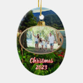 Merry Christmas Family 0828 Keramisch Ornament (Achterkant)