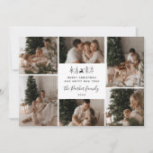 Merry Christmas Family 6 Photo Collage Feestdagenkaart (Voorkant)