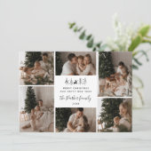 Merry Christmas Family 6 Photo Collage Feestdagenkaart (Staand voorkant)