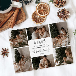 Merry Christmas Family 6 Photo Collage Feestdagenkaart