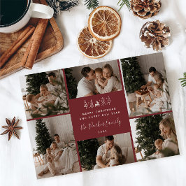 Merry Christmas Family 6 Photo Collage Feestdagenkaart