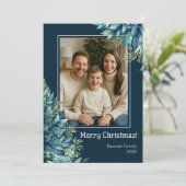 Merry Christmas family custom photo holiday card Kaart (Staand voorkant)
