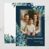 Merry Christmas family custom photo holiday card Kaart (Voorkant / Achterkant)