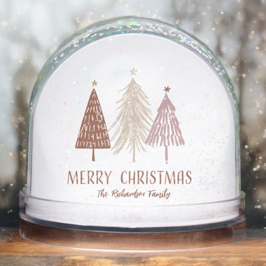 Merry Christmas Family Custom Photo Name Holiday Sneeuwbol