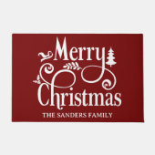 Merry Christmas Family  Cute Christmas Deurmat (Voorkant)
