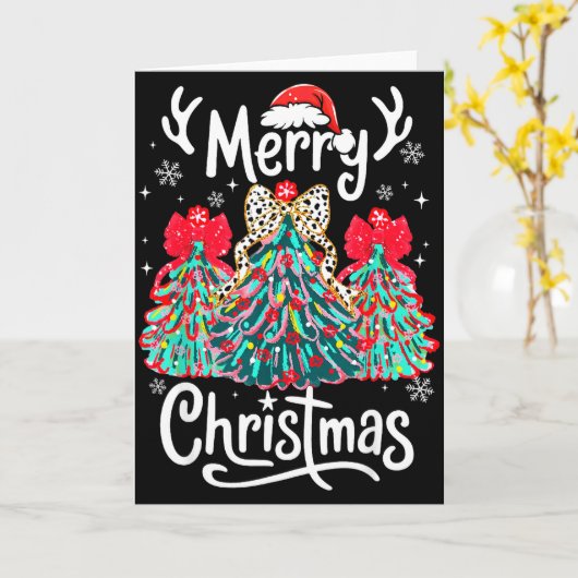 Merry Christmas Family Funny Christmas Tree Women Kaart (Gele Bloem)