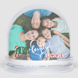 Merry Christmas Family Love Typography 2 photo Sneeuwbol