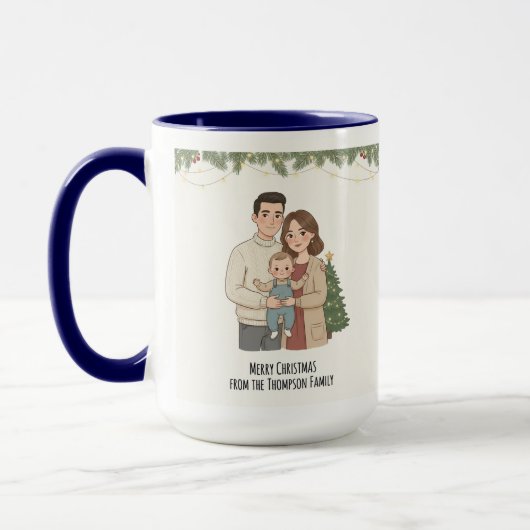 Merry Christmas Family Mug Personalized with Your  Mok (Links)