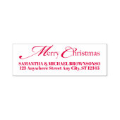 Merry Christmas Family Name Address Zelfinktende Stempel (Design)