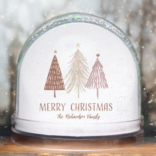 Merry Christmas Family Name Holiday Snow Globe Sneeuwbol