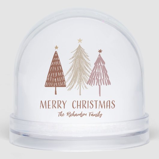 Merry Christmas Family Name Holiday Snow Globe Sneeuwbol (Voorkant)