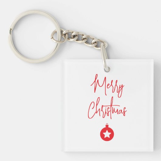 Merry Christmas Family New Year Message Sleutelhanger (voorkant)