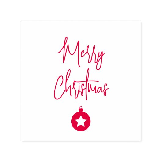 Merry Christmas Family New Year Message Zelfinktende Stempel (Design)