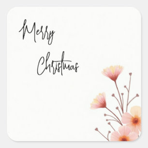 Merry Christmas Family Nieuwjaarsboodschap Vierkante Sticker