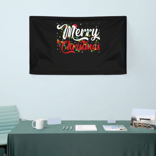 Merry Christmas Family Ornament Light Spandoek (Beurs)