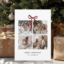 Merry Christmas Family Photo Collage Gift Feestdagenkaart