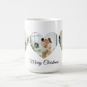 Merry Christmas Family Photo Collage Heart Mug Koffiemok (Center)