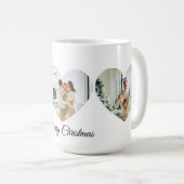 Merry Christmas Family Photo Collage Heart Mug Koffiemok (Voorkant rechts)