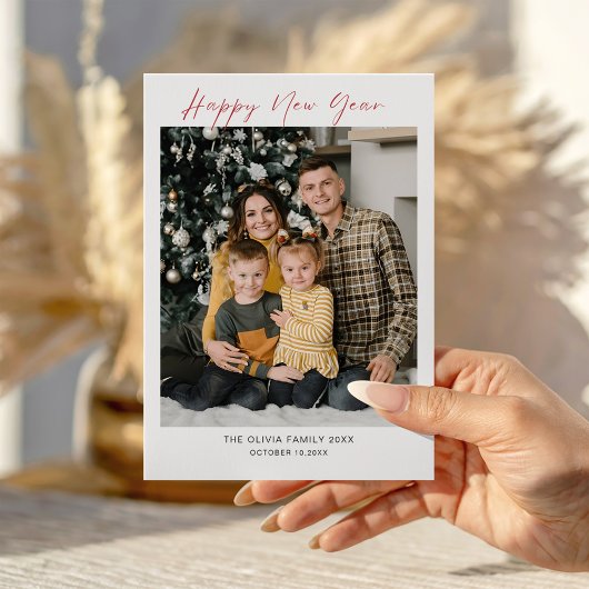 Merry Christmas Family Photo Holiday Card Template Feestdagenkaart
