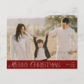 Merry Christmas Family Photo, Modern Elegant Briefkaart (Voorkant)