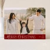 Merry Christmas Family Photo, Modern Elegant Briefkaart