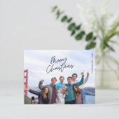 Merry Christmas Family Photo, Modern Minimal Briefkaart (Staand voorkant)