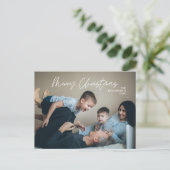 Merry Christmas Family Photo Modern Minimal Briefkaart (Staand voorkant)