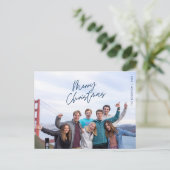 Merry Christmas Family Photo, Modern Minimal Briefkaart (Staand voorkant)