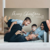 Merry Christmas Family Photo Modern Minimal Briefkaart