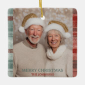 Merry Christmas Family Photo Ornament (Voorkant)