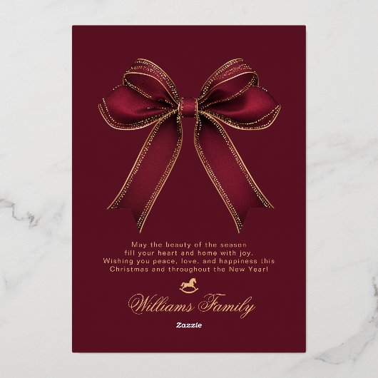 Merry Christmas family Photo Plaid Christmas Card Folie Uitnodiging (Achterkant)