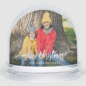 Merry Christmas Family Photo Snow Globe Sneeuwbol (Voorkant)