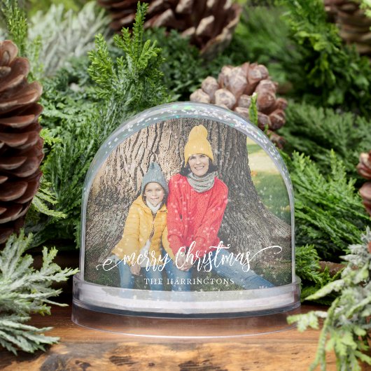 Merry Christmas Family Photo Snow Globe Sneeuwbol (Winter)