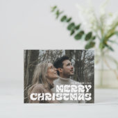 Merry Christmas Family Photo, Stylish Elegant Chic Briefkaart (Staand voorkant)