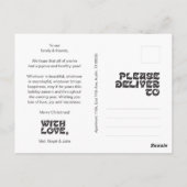 Merry Christmas Family Photo, Stylish Elegant Chic Briefkaart (Achterkant)