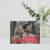 Merry Christmas Family Photo, Stylish Elegant Chic Briefkaart (Staand voorkant)