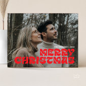 Merry Christmas Family Photo, Stylish Elegant Chic Briefkaart