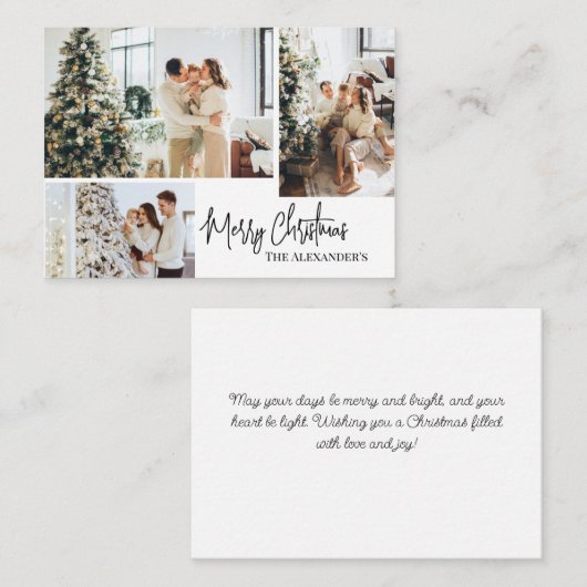 Merry Christmas Family Post Kaart Notitiekaartje (Voorkant / Achterkant)