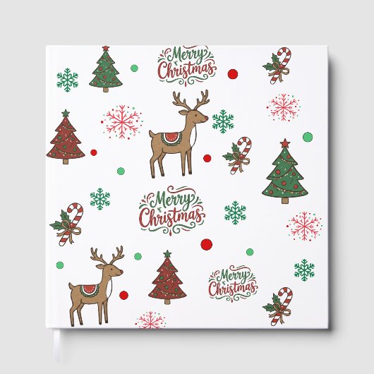 Merry Christmas Family Reunion Memory Guest Book Gastenboek (Voorkant)