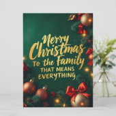 Merry Christmas Family That Means Everything Feestdagenkaart (Staand voorkant)