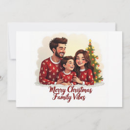 Merry Christmas Family Vibes Invitation  Kaart