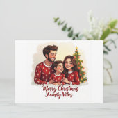 Merry Christmas Family Vibes Invitation  Kaart (Staand voorkant)