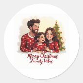 Merry Christmas Family Vibes Sticker (Voorkant)