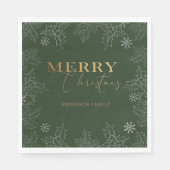 Merry Christmas Faux Folie Elegant Script Monogram Servet (Voorkant)
